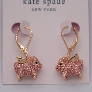 Kate Spade Imagination Flying Pave Pig Earrings with dust bag